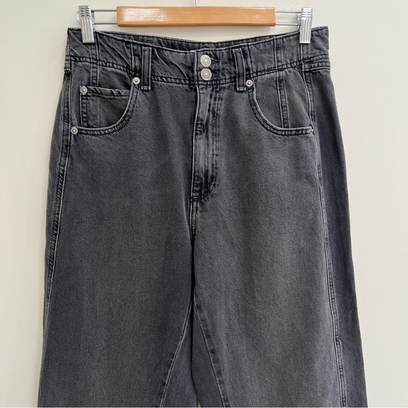 We the free Aster Straight Leg Jeans Barrel Leg in Asteroid Washed Black Size 30 - Picture 6 of 16